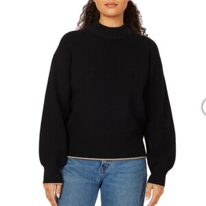 Scotch & Soda Womens Sweater Size Large Mock Neck Black Dark Academia Cozy Chic